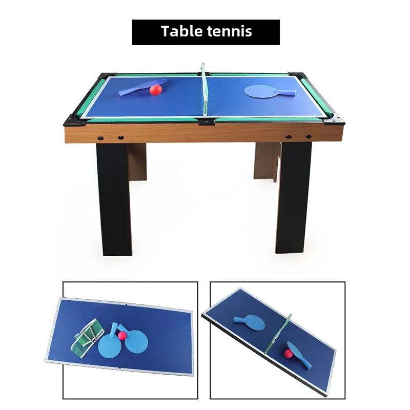 4-i-1 flerspillbord med bordfotball, airhockey, bordtennis og basseng