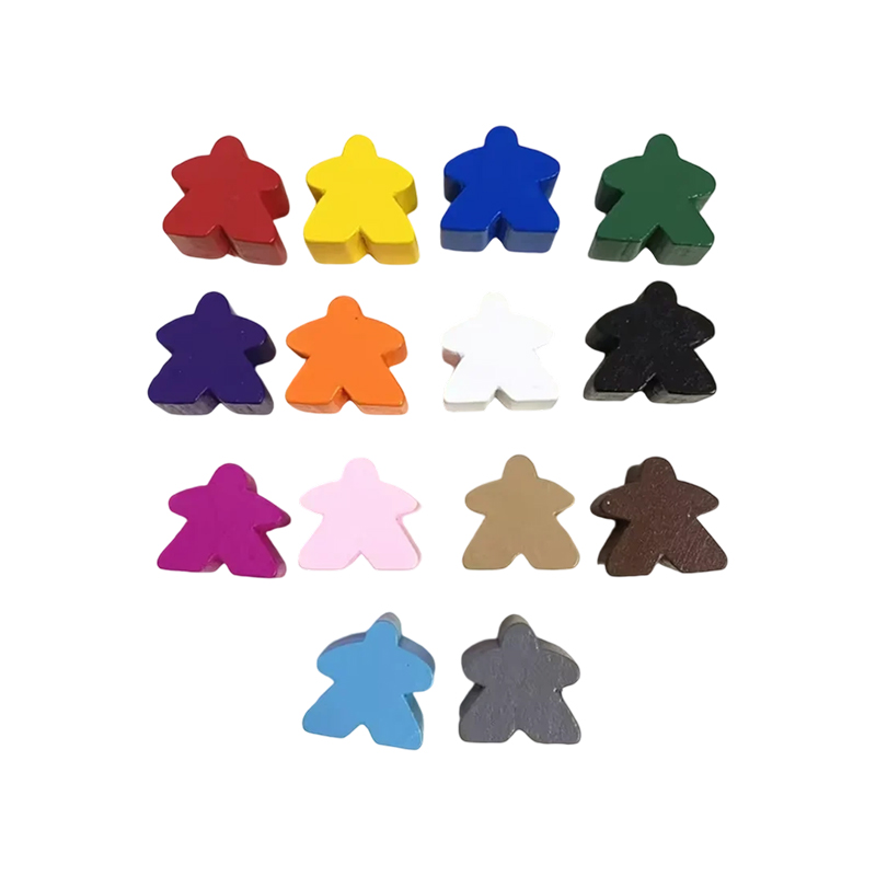 Flerfarget meeple bondespilltilbehør i tre