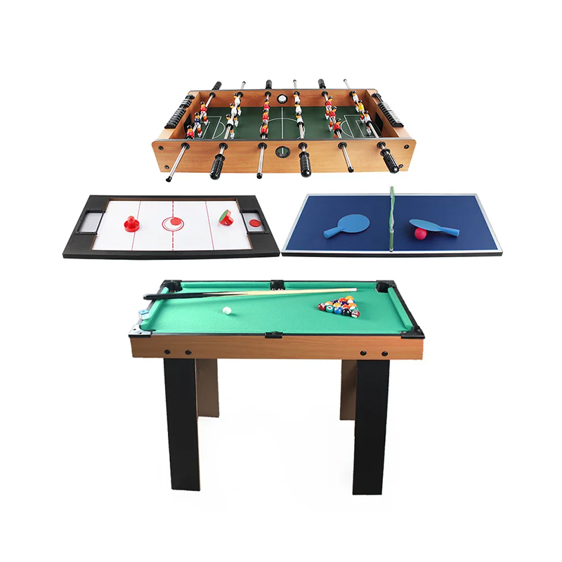 4-i-1 flerspillbord med bordfotball, airhockey, bordtennis og basseng