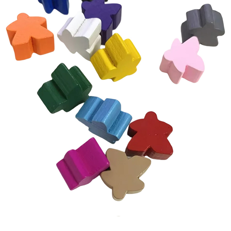 Flerfarget meeple bondespilltilbehør i tre