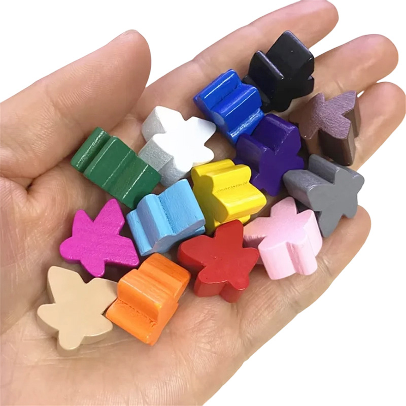 Flerfarget meeple bondespilltilbehør i tre