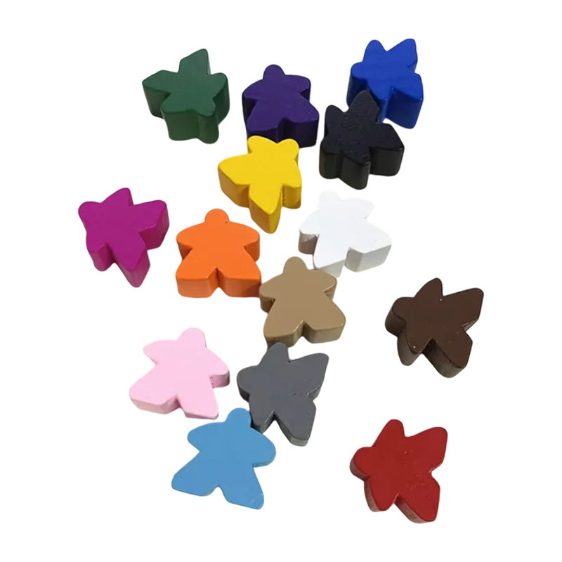 Flerfarget meeple bondespilltilbehør i tre