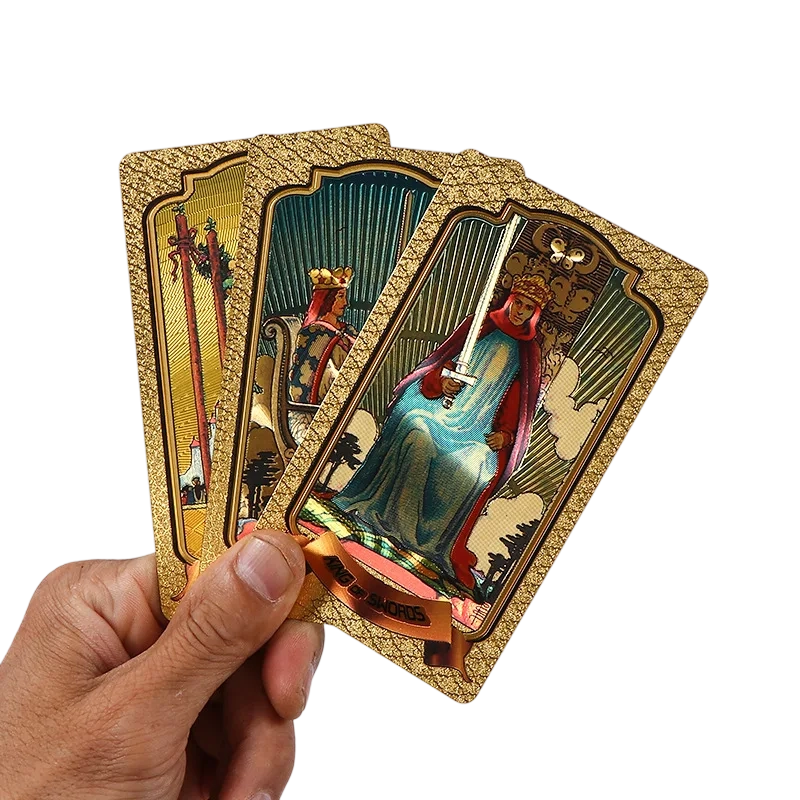 Premium gull-folie tarotkortsett