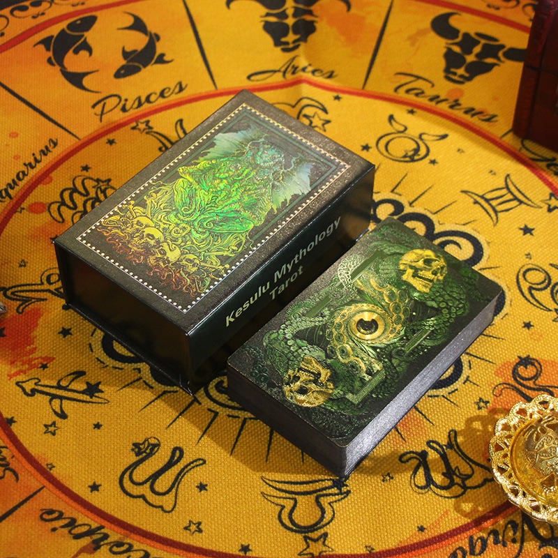Mystical Green & Gold Edition - Kesulu Mythology Tarot-kort