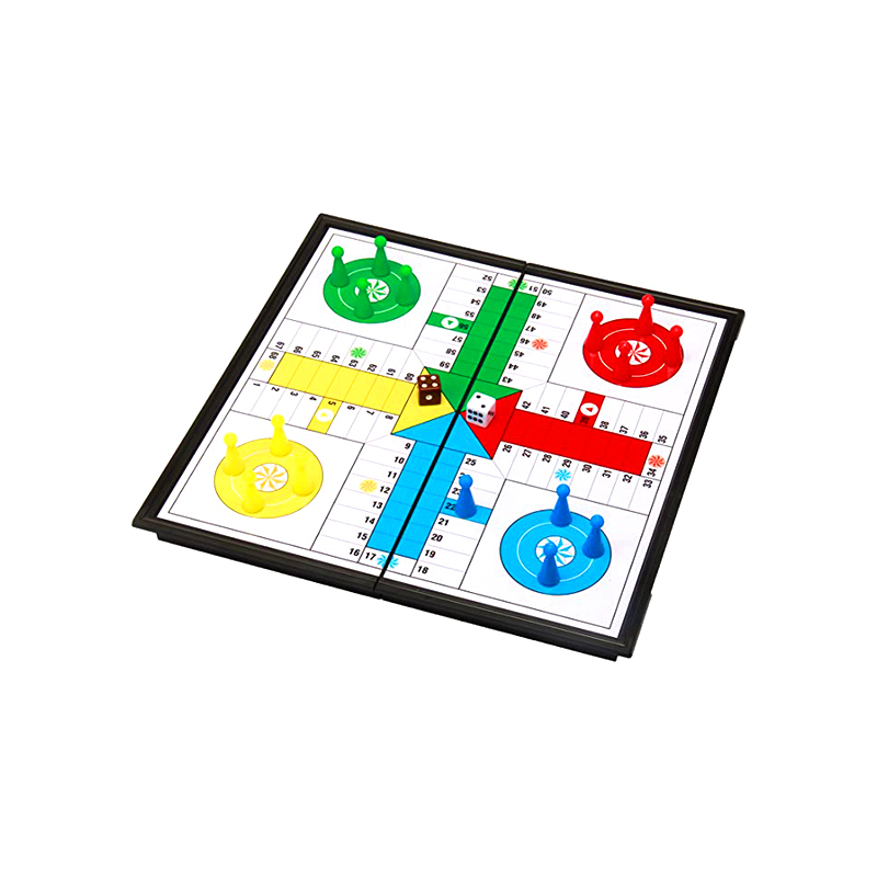 Bærbart magnetisk brettspill med terninger og brikker Klassisk Ludo-spillsett