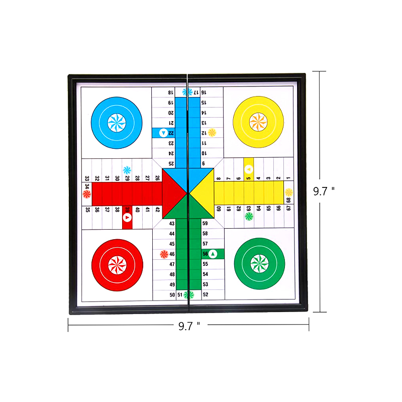 Bærbart magnetisk brettspill med terninger og brikker Klassisk Ludo-spillsett