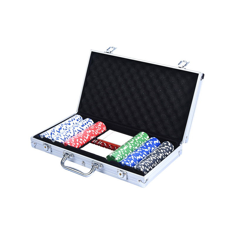 Aluminiumskoffert komplett med terninger og dealerknapp Premium Poker Chip Set