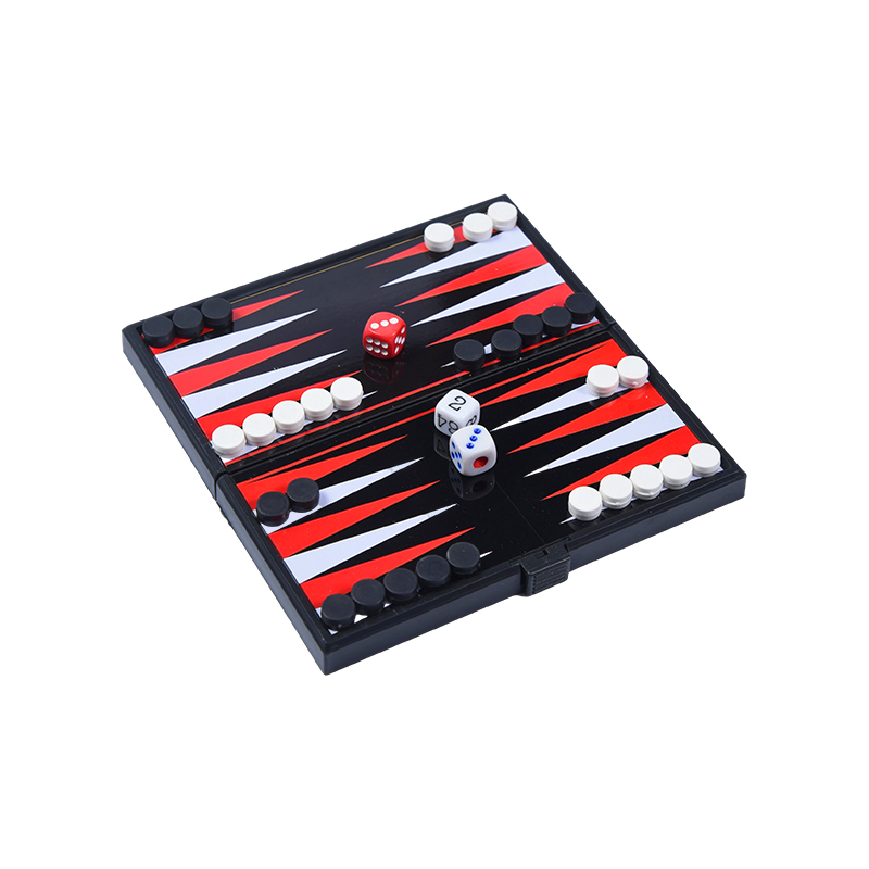 Bærbart magnetisk dobbeltsidig backgammon-spillsett