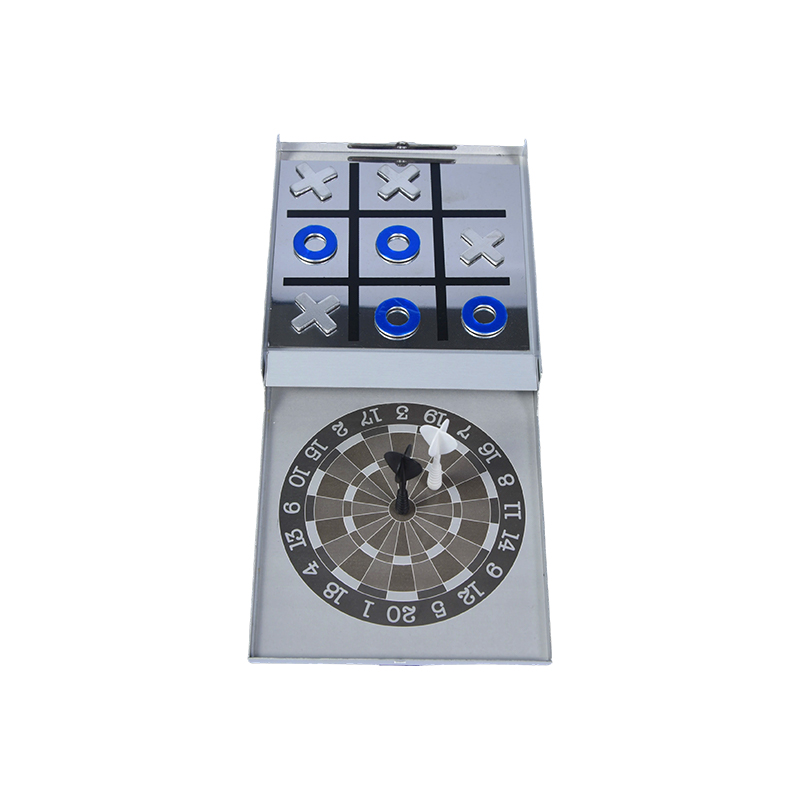 Portable Metal Case Edition Magnetic Dart og Tic-Tac-Toe Combo Game