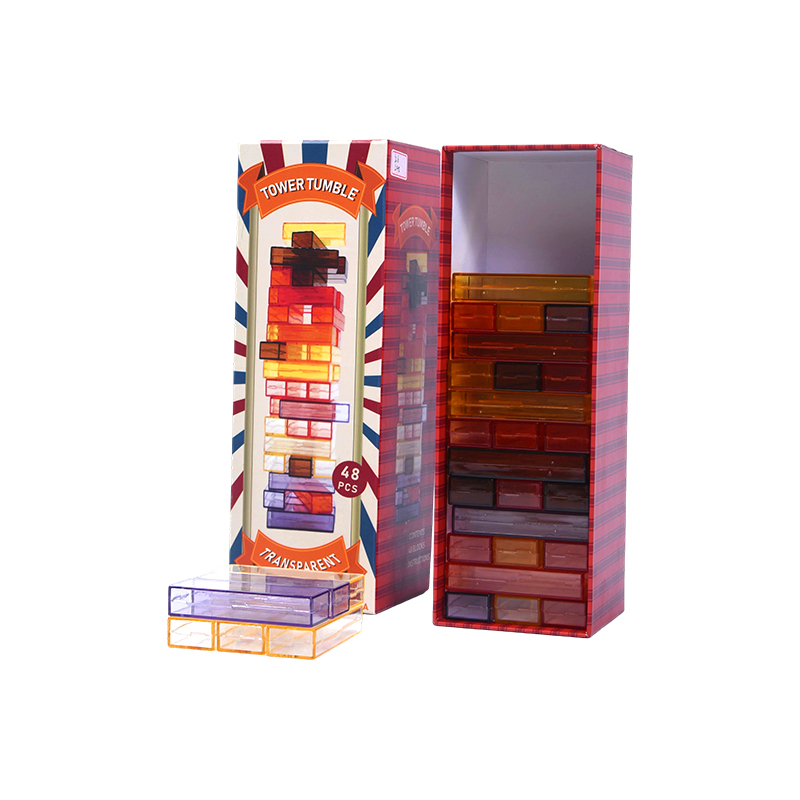 48-delers fargestablingsutfordring Transparent Tower Tumble Game