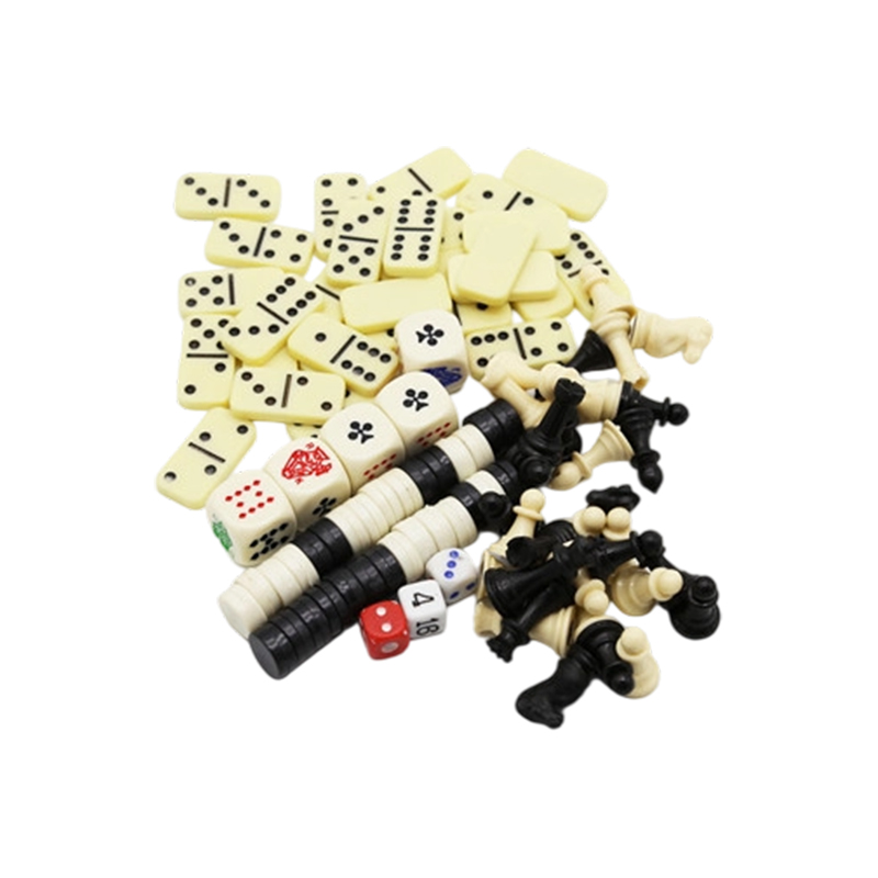 Klassisk flerspillsett - Combo for sjakk, domino, poker og dam