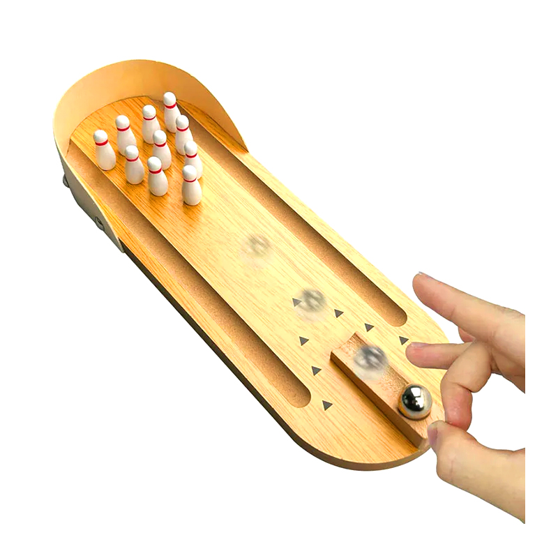 Kompakt tresett med stålkuler og pinner Mini Desktop Bowling Game