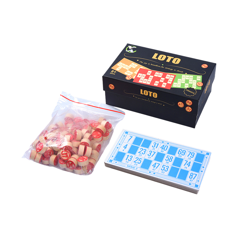 LOTO (Bingo-stil) spillsett – komplett med tokens, kort og oppbevaringsboks